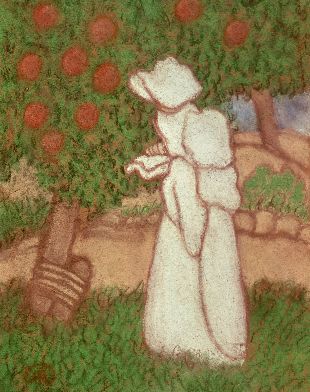 Kvinne i en hvit kjole, 1896 (pastell på papir) av József Rippl Rónai
