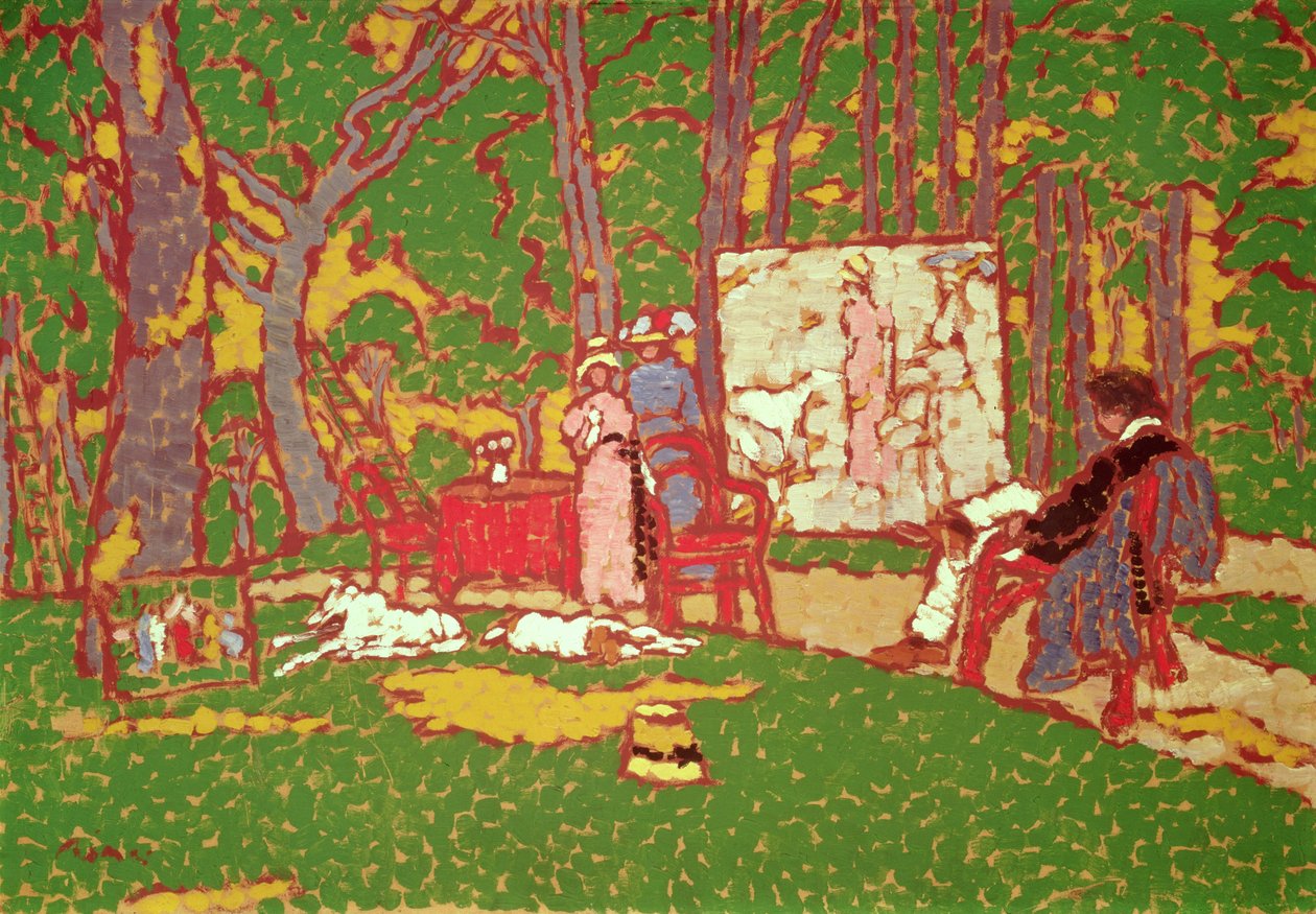Maler Lazarine og Anella i parken. Det er varmt, 1910 av József Rippl Rónai