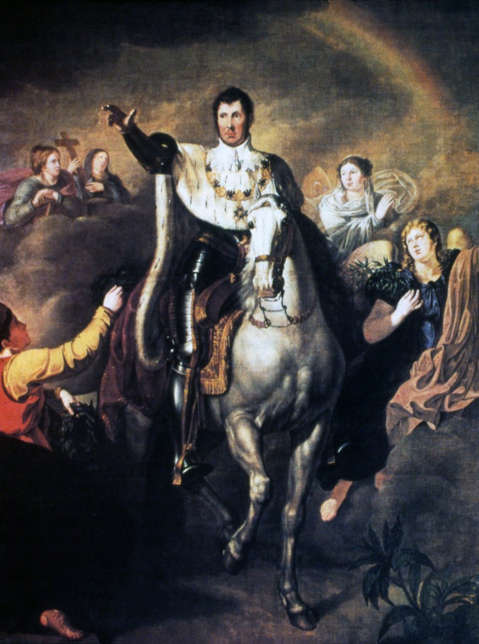 Tilbake til Friedrich Wilhelm III. som en vinner fra frigjøringskrigene av K.F.J.H. Schumann