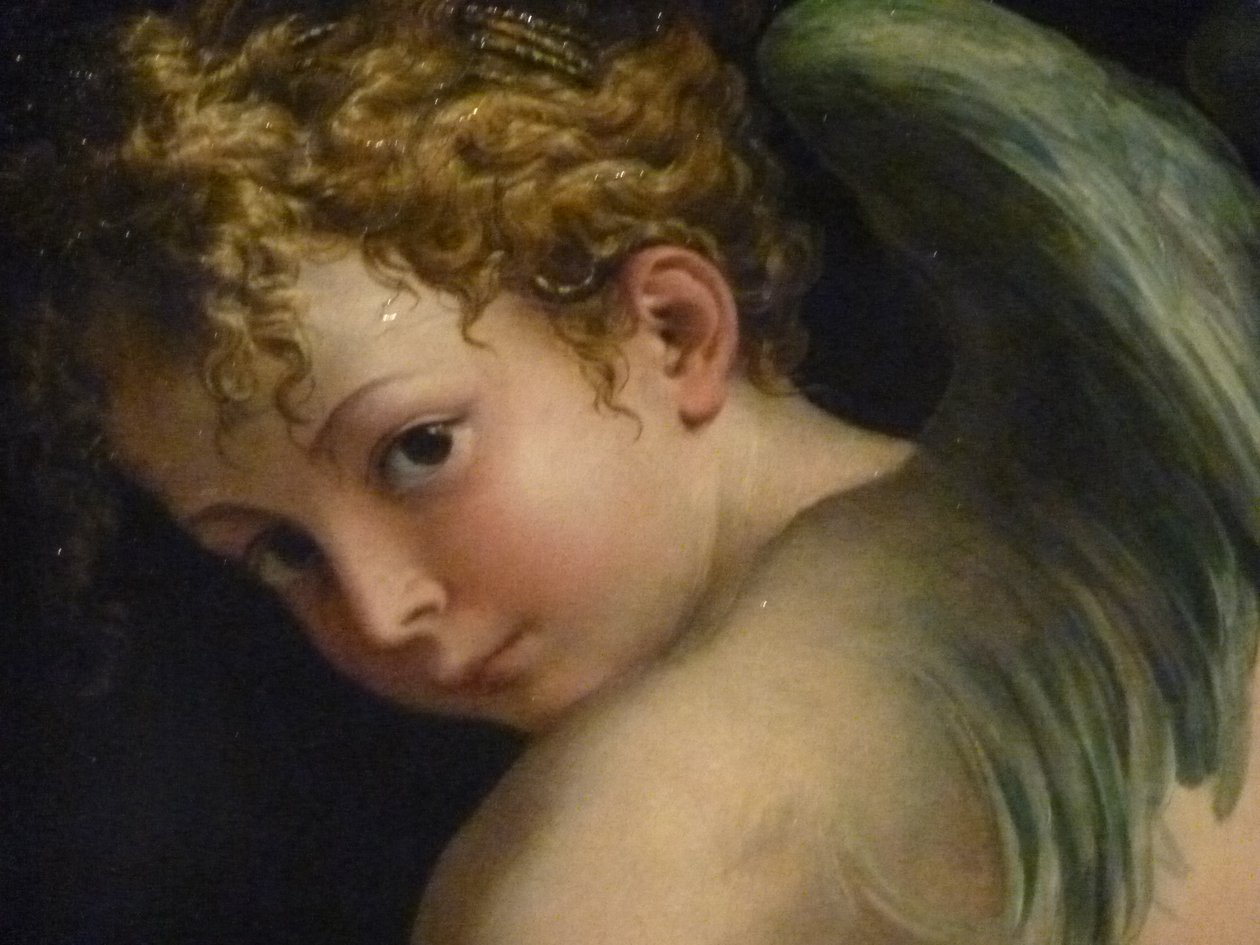 Francesco Mazzola, kalt Parmigianino .Cupid Carving His Bow, detalj Kunsthistorisches Museum, Wien av Parmigianino
