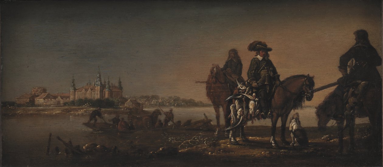 Prins Christian, arvingen, jakter ender på Nykøbing slott av KMS 1530 Monogrammist A.M.
