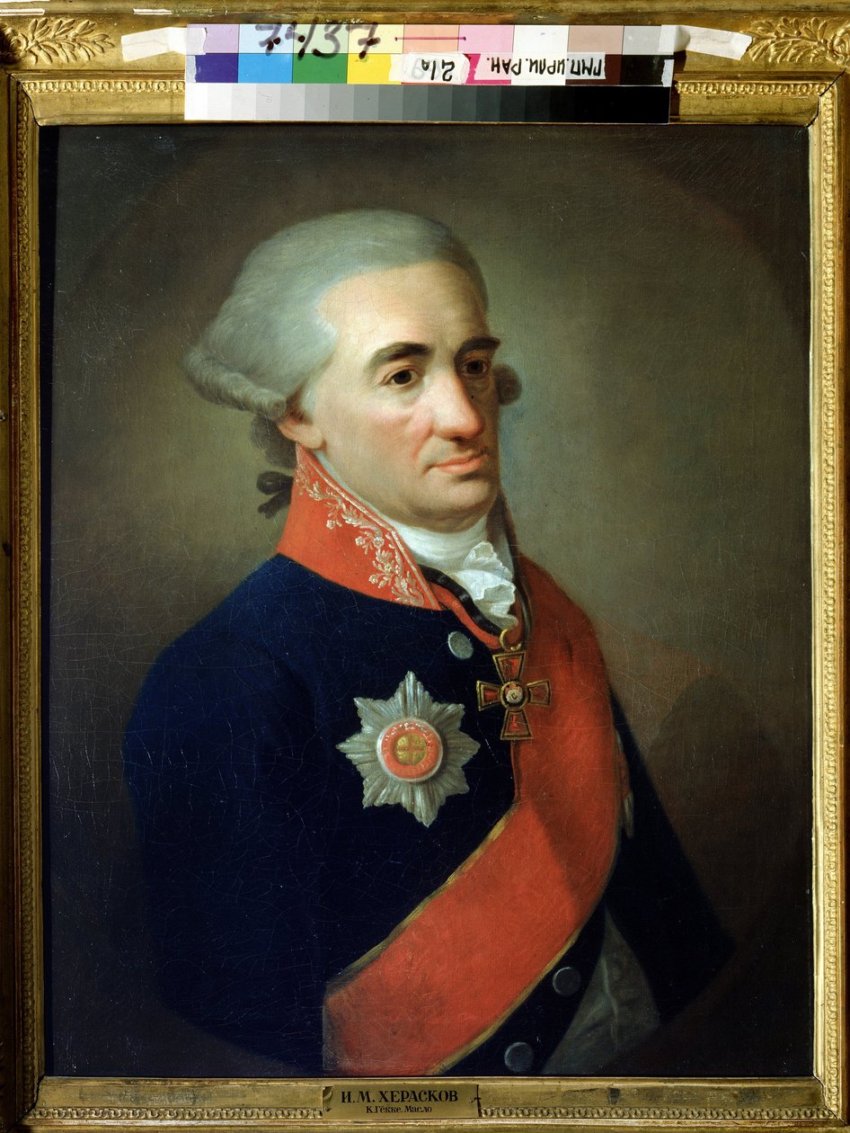 Portrait du poete et ecrivaine ruse Mikhail M. Heraskov (Mikhail Matveevich Heraskov av K. Goekke