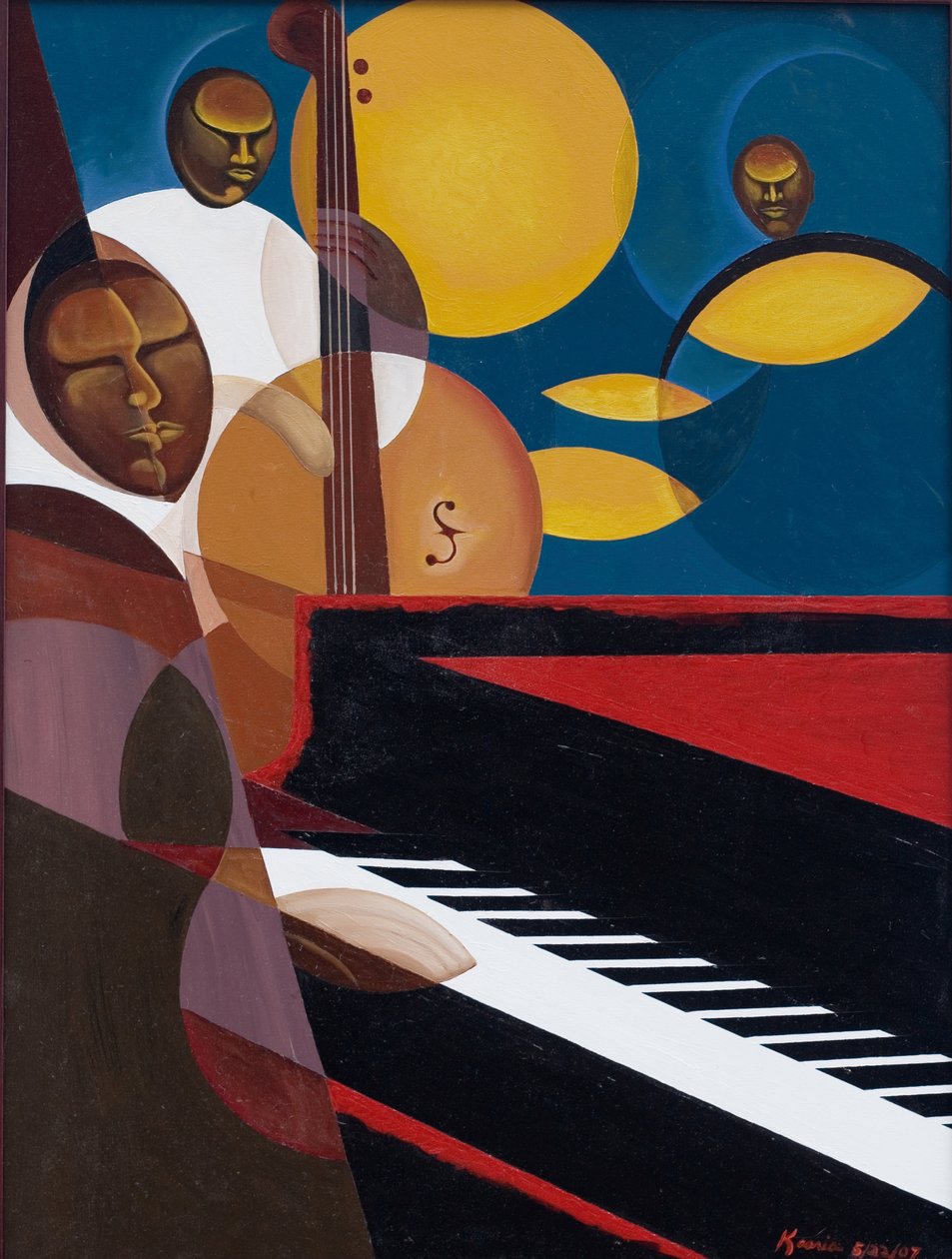 Cobalt Jazz, 2007 (olje og akryl på lerret) av Kaaria Mucherera
