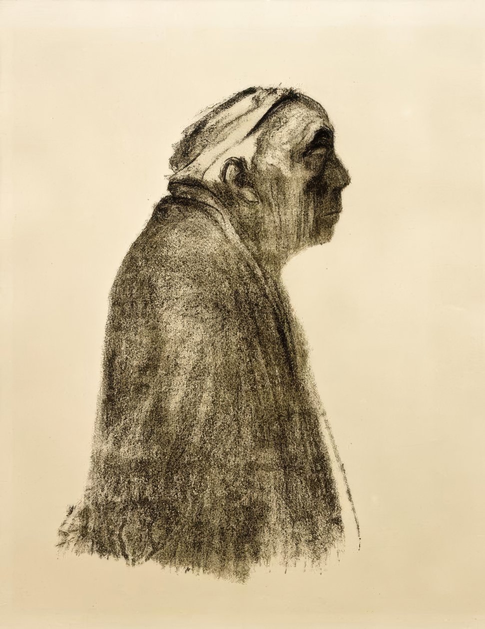 Selvportrett i profil til høyre av Käthe Kollwitz