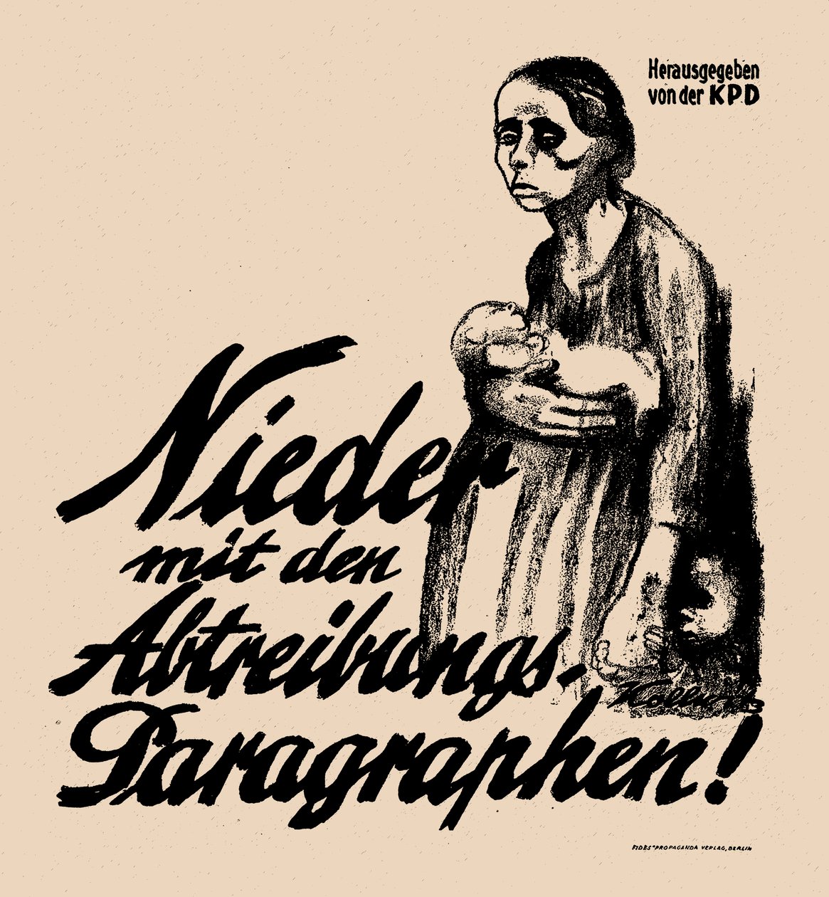 Ned med abortparagrafene!, 1923. av Käthe Kollwitz