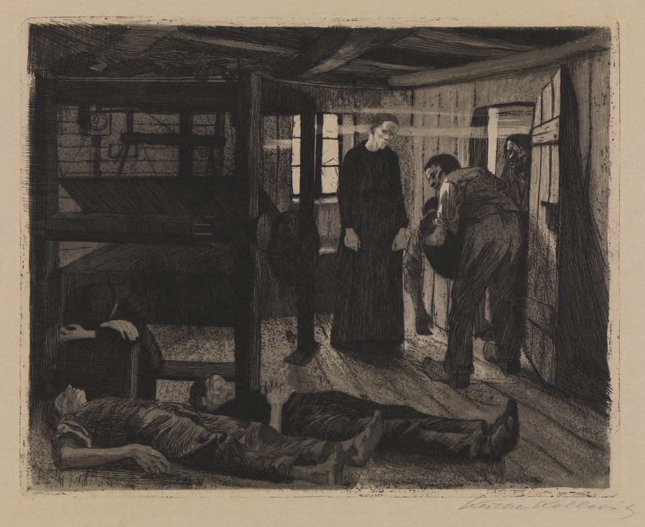 Et veveropprør - slutt av Käthe Kollwitz