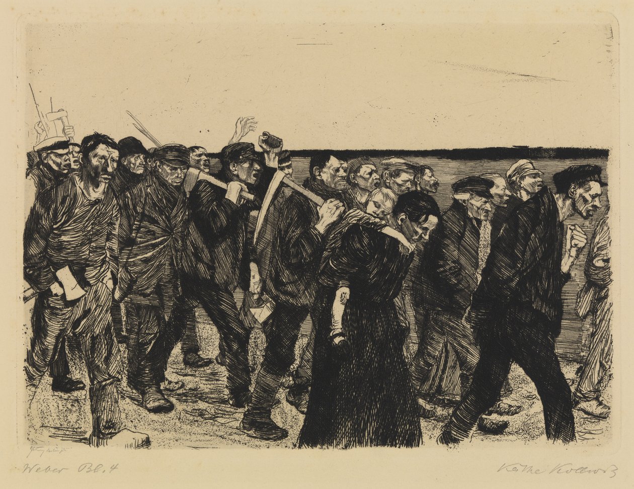Et veveropprør - vevertog av Käthe Kollwitz