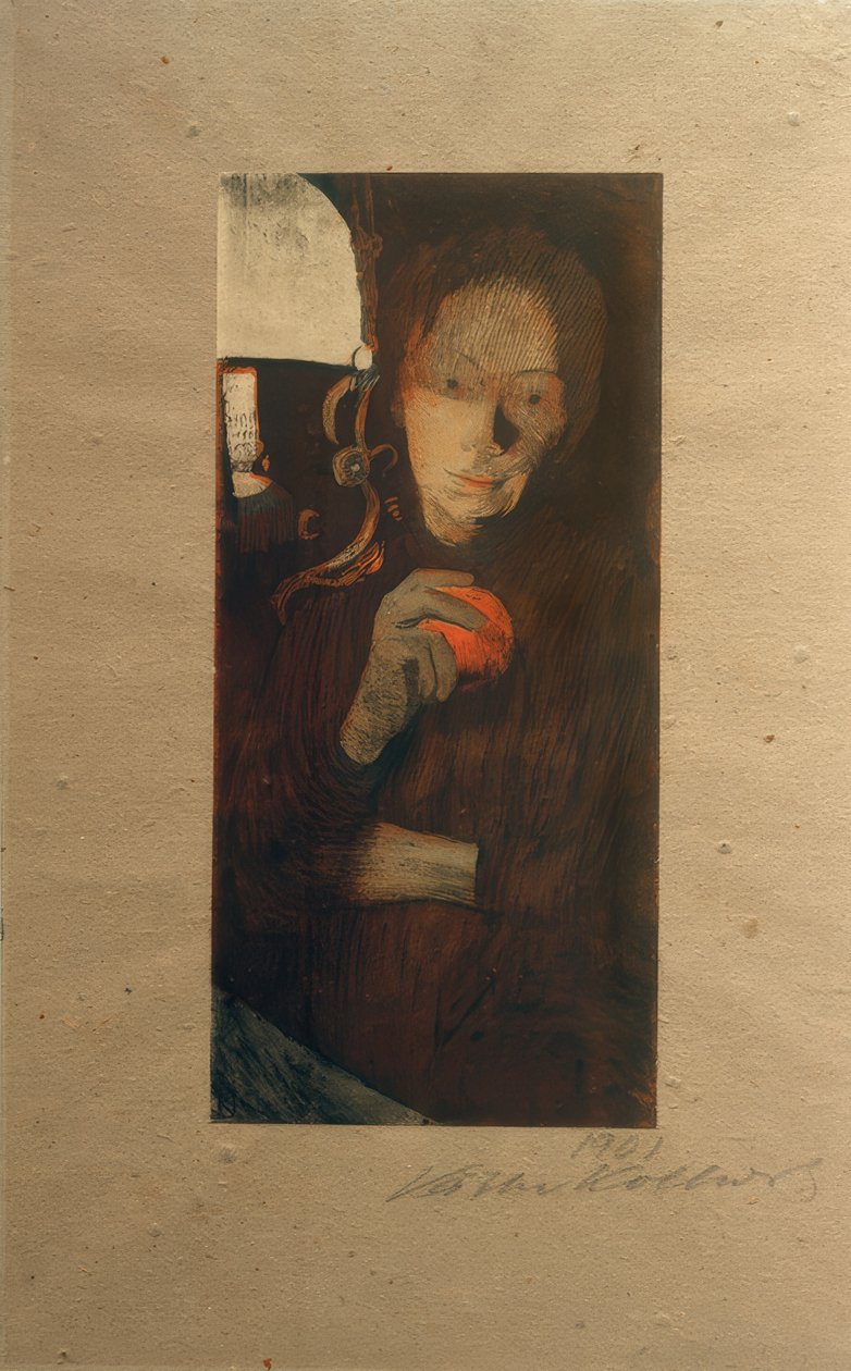 Kvinne med appelsin av Käthe Kollwitz