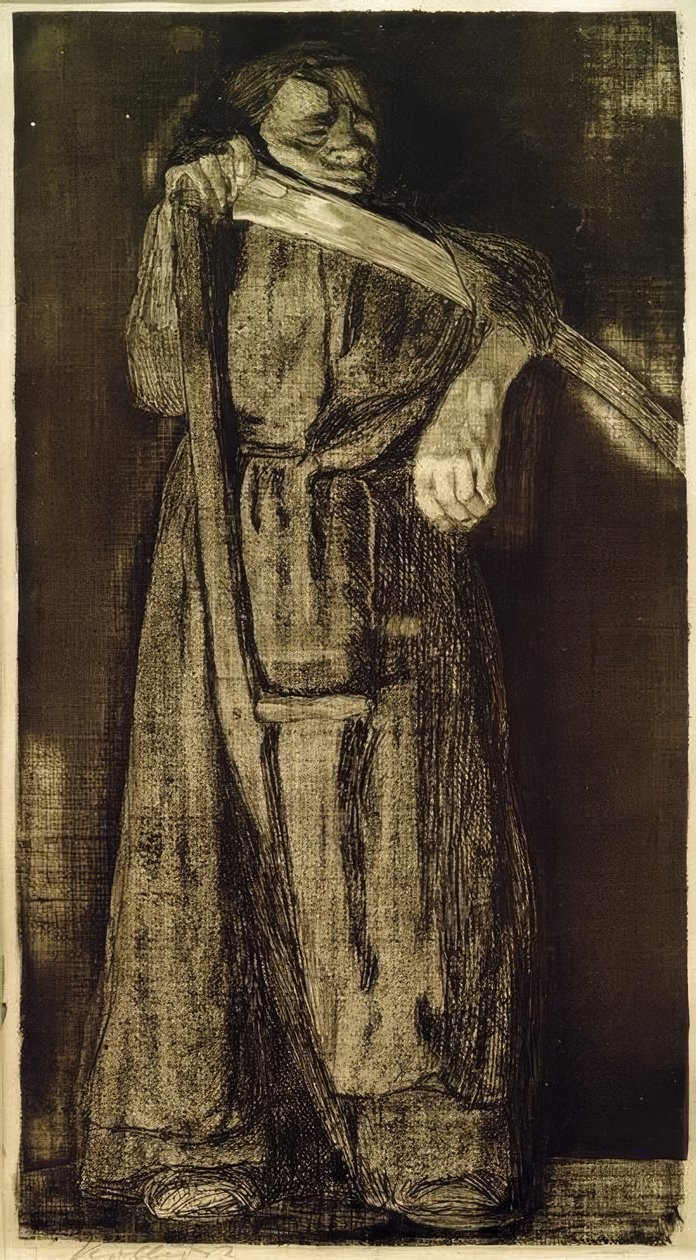Kvinne med ljå av Käthe Kollwitz