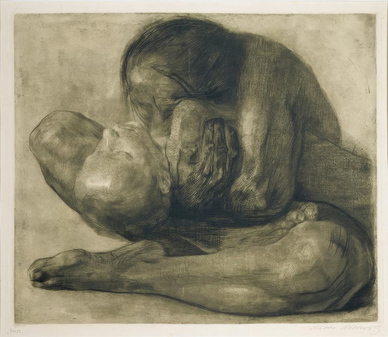 Kvinne med et dødt barn av Käthe Kollwitz