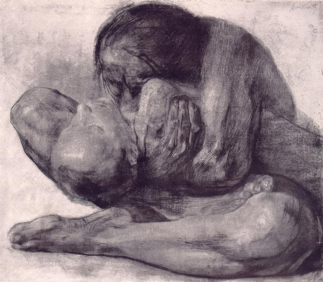 Kvinne med et dødt barn av Käthe Kollwitz