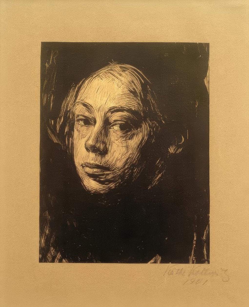 Käthe Kollwitz / Selvportrett 1901 av Käthe Kollwitz