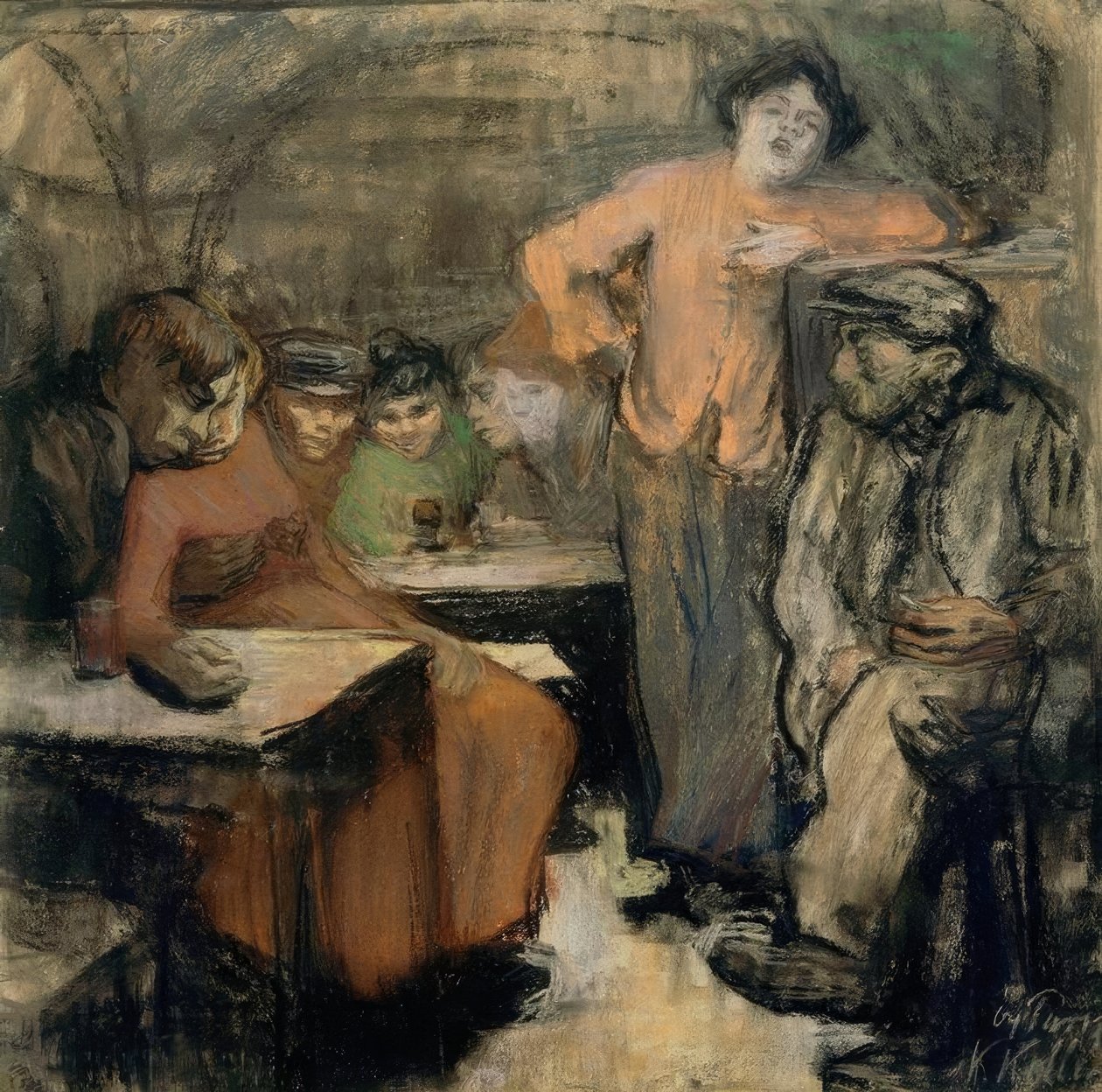 Parisisk kjeller av Käthe Kollwitz