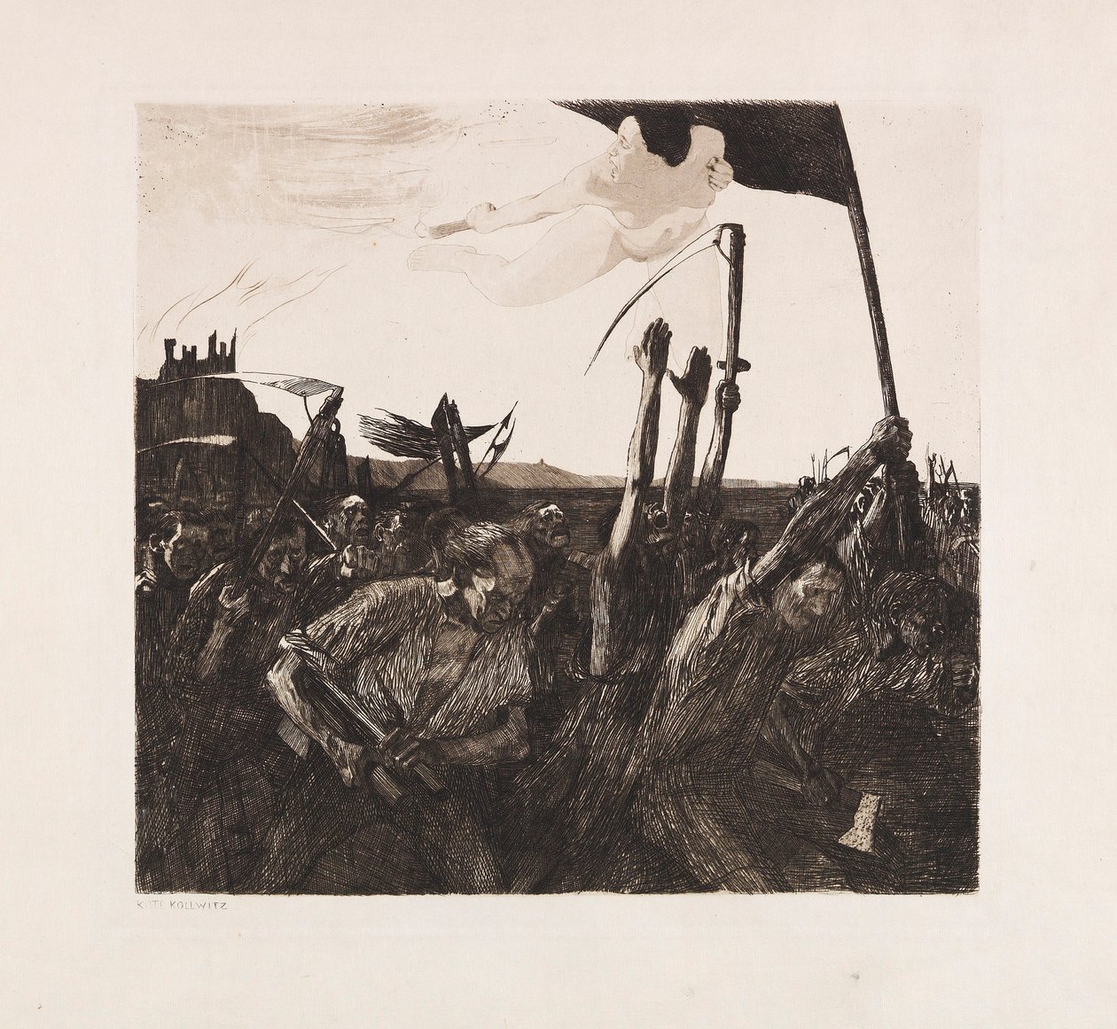 Opprør, 1899. av Käthe Kollwitz