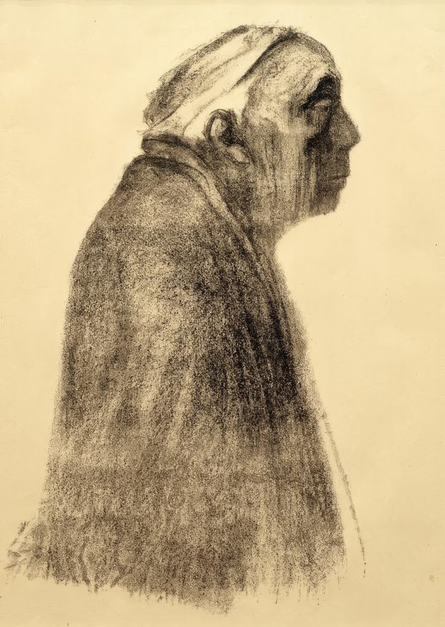 Selvportrett i profil til høyre av Käthe Kollwitz