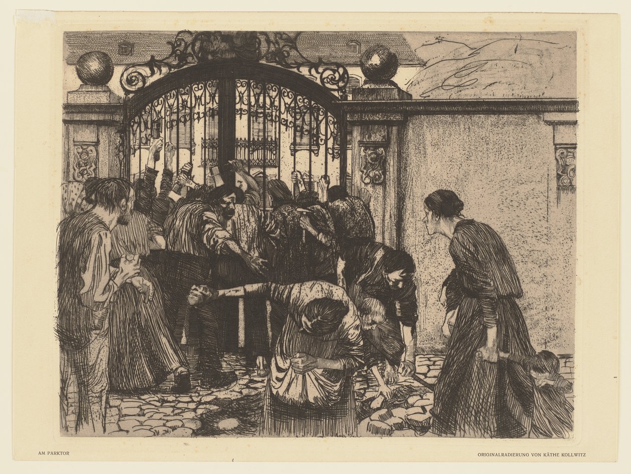 Ark 5 fra syklusen «Et veveropprør» av Käthe Kollwitz