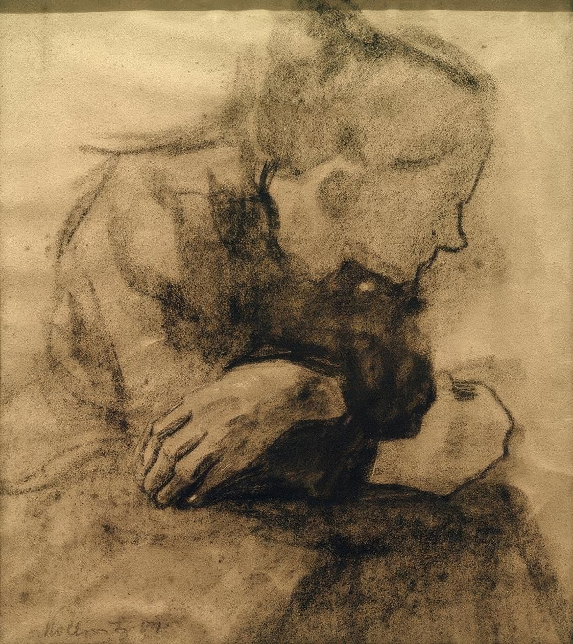Sittende arbeider kvinne av Käthe Kollwitz