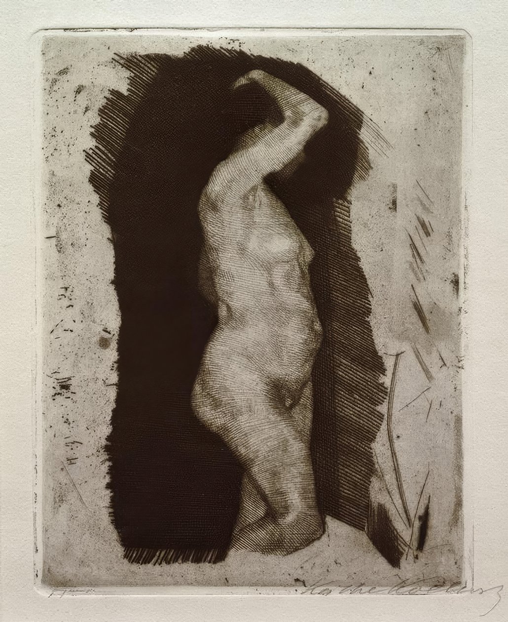 Stående kvinnelig naken av Käthe Kollwitz
