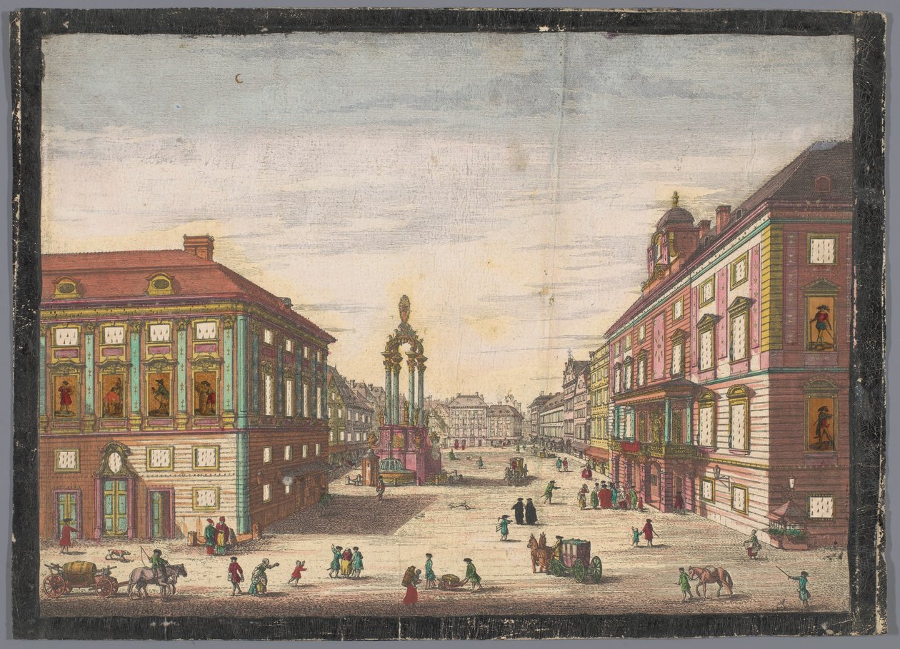 Utsikt over Hohe Markt i Wien Se Hochenmarck av Kaiserlich Franziskische Akademie (possibly)