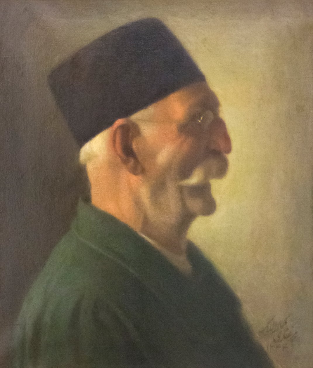 Selvportrett, Kamal-ol-Molk, olje på lerret, kunstmuseum, Sa