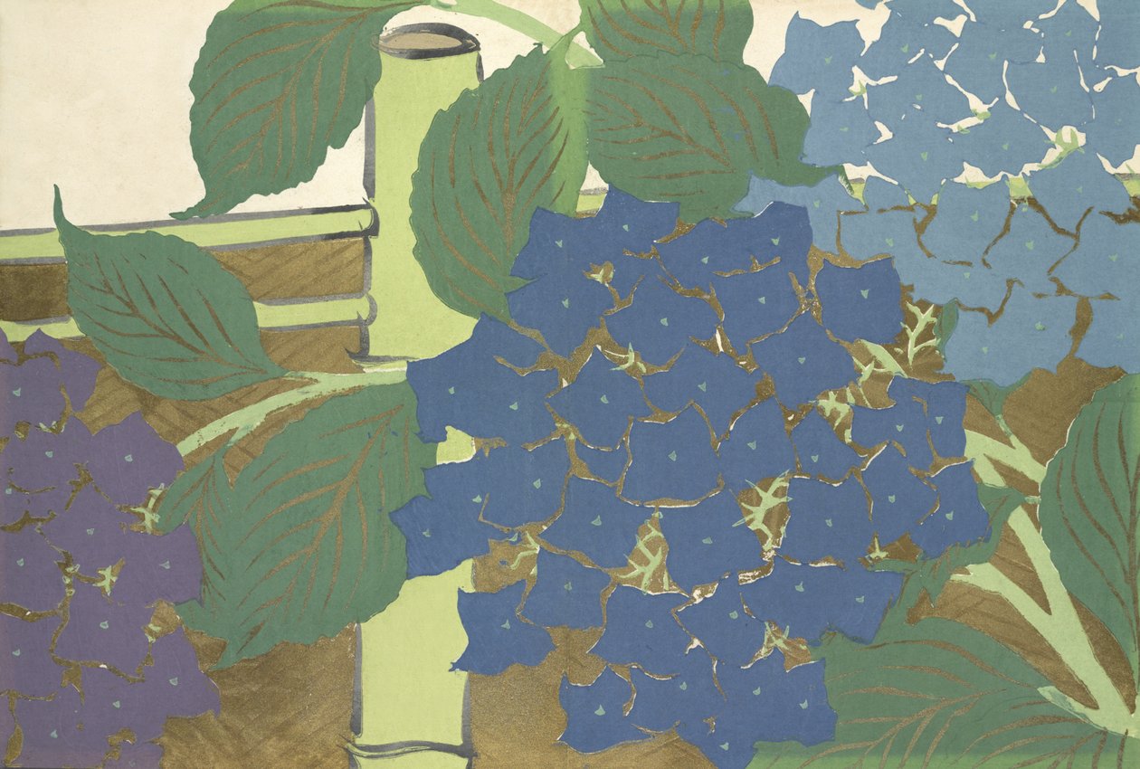 Hortensia, fra ferskenyogusa av Kamisaka Sekka