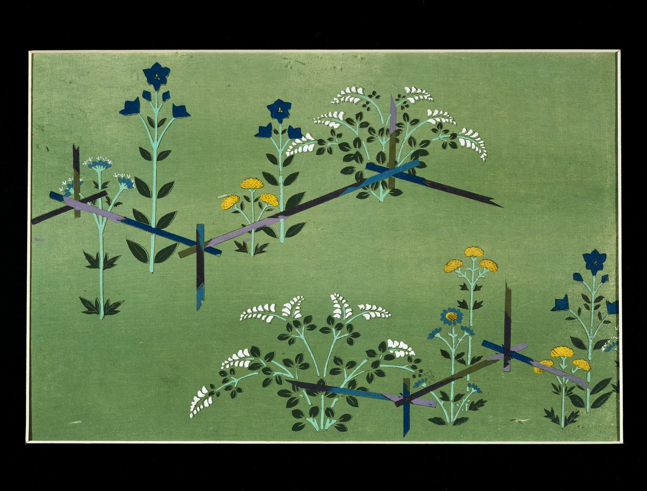 Høstblomster, studie for stoff av Kamisaka Sekka