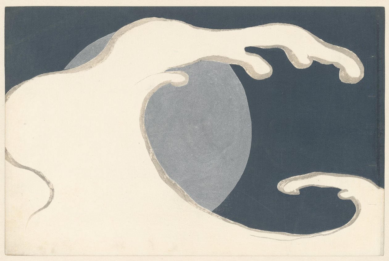 Big wave, 1909 (treblokktrykk) av Kamisaka Sekka