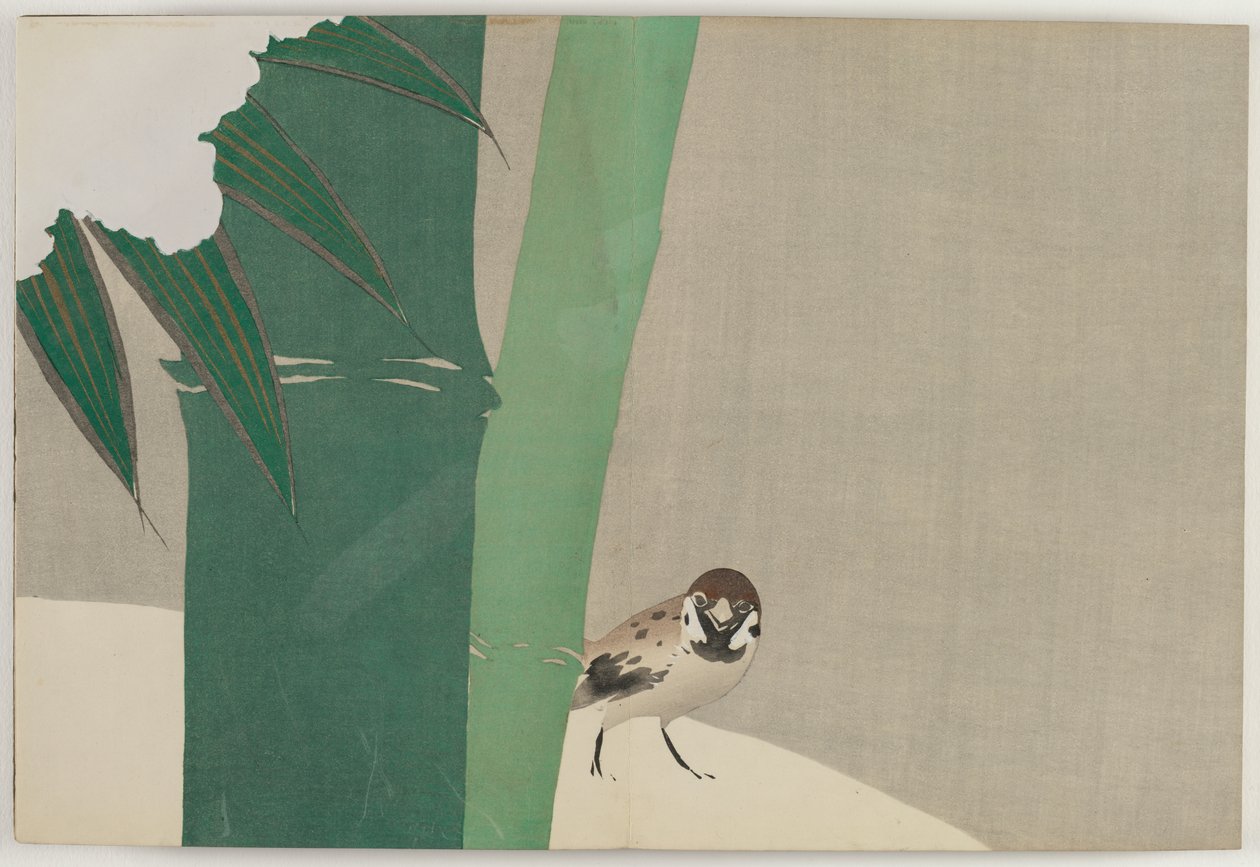 Flowers of a Hundred Worlds (Momoyogusa): Bambus i snø (Secchuchiku) av Kamisaka Sekka