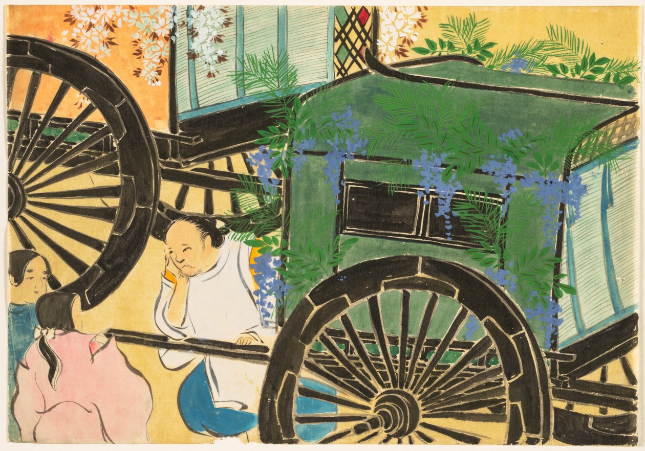 Flowers of a Hundred Worlds (Momoyogusa): Blomsterdraperte vogner av Kamisaka Sekka