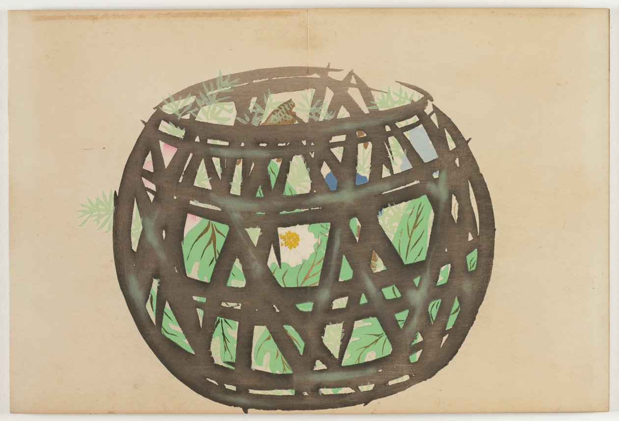 Flowers of a Hundred Worlds (Momoyogusa): Flower Basket (Hanakago) av Kamisaka Sekka