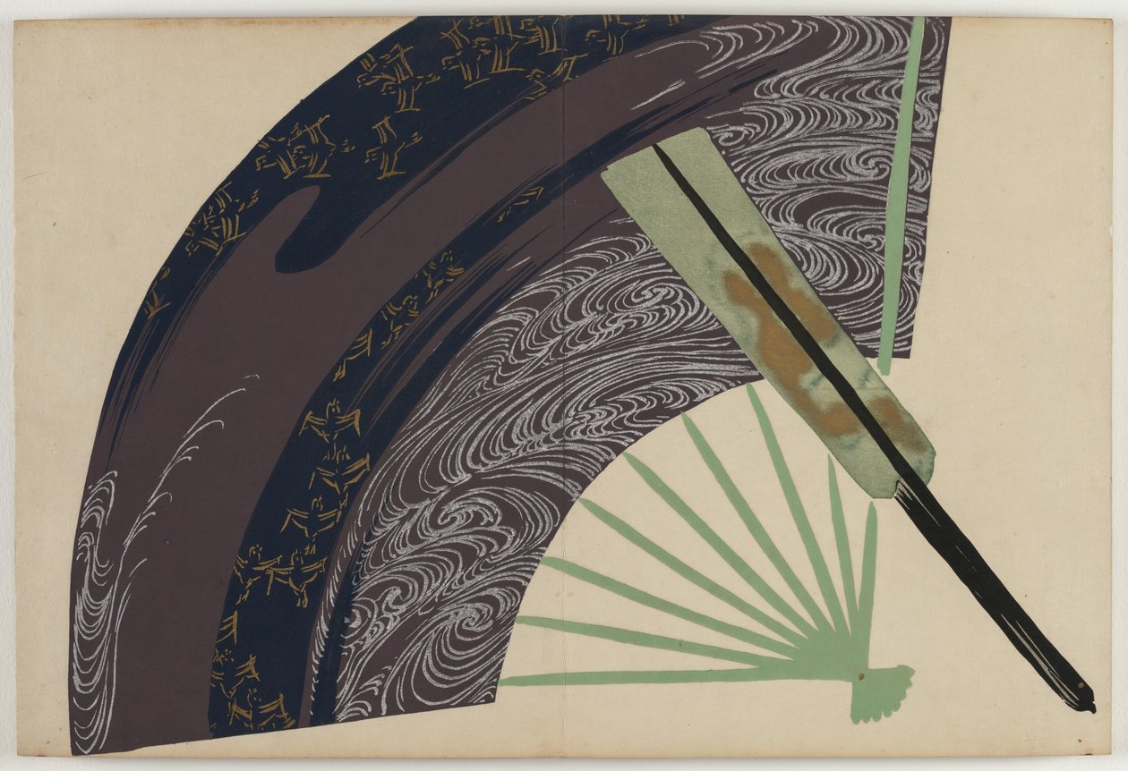 Flowers of a Hundred Worlds (Momoyogusa): Folding Fans (Suehiro) av Kamisaka Sekka