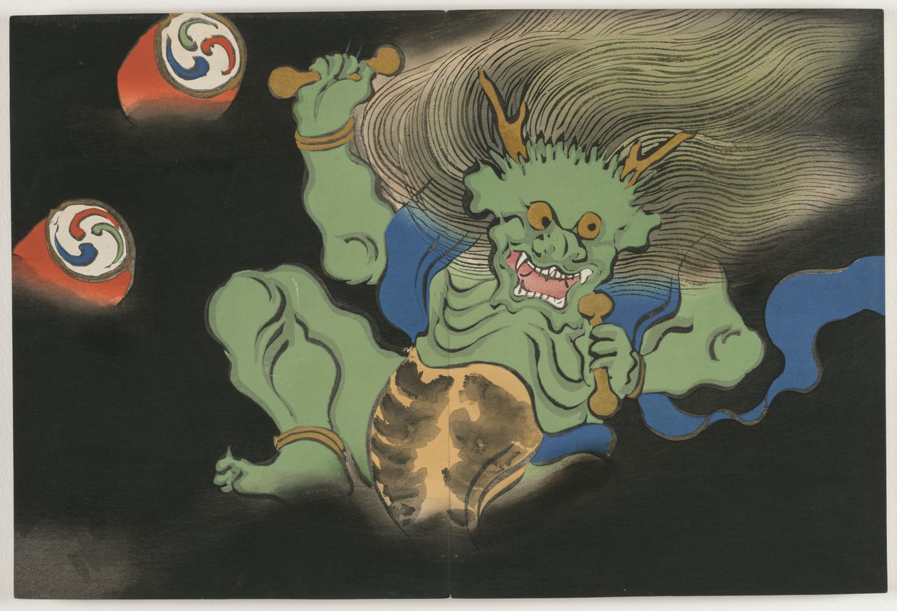 Fowers of Fundred worlds (Momo Yogusa): Go d of Tenndr (Lightning) av Kamisaka Sekka