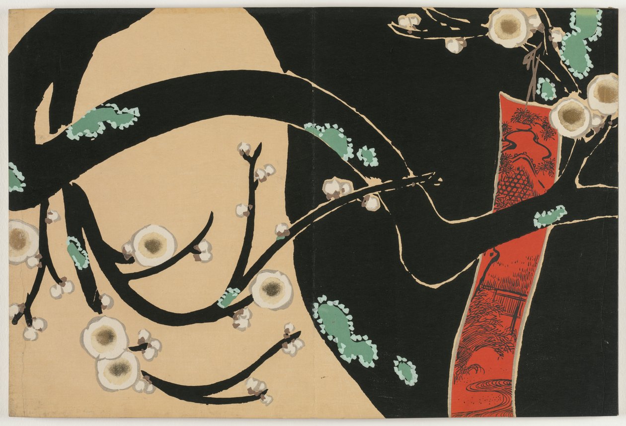 Flowers of a Hundred Worlds (Momoyogusa): Plomme (Ume) av Kamisaka Sekka