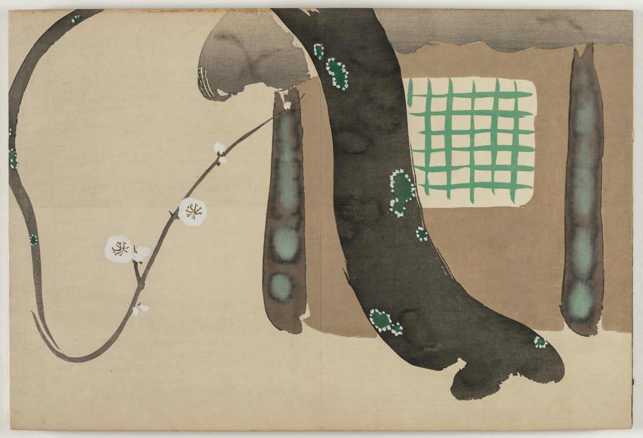 Flowers of a Hundred Worlds (Momoyogusa): Plum by the Eaves (Nokiba no ume) av Kamisaka Sekka
