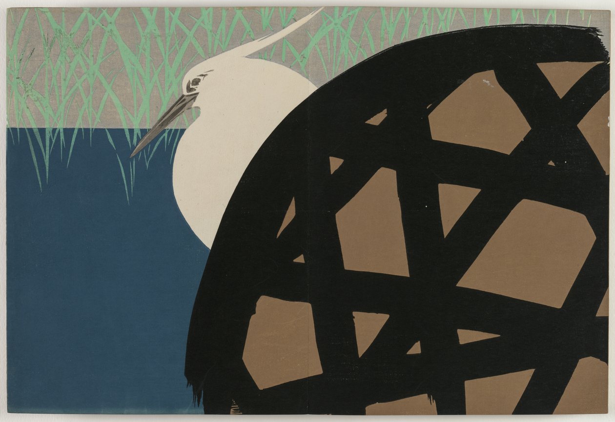 Flowers of a Hundred Worlds (Momoyogusa): White Heron (Shirosagi) av Kamisaka Sekka