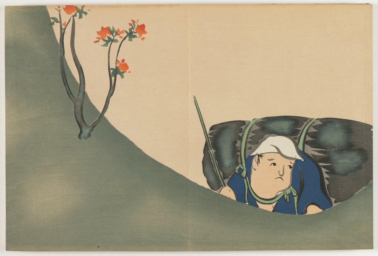 Flowers of a Hundred Worlds (Momoyogusa): Woodcutter (Shomu) av Kamisaka Sekka