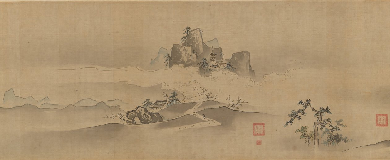 Landskap i Kina: Åtte utsikter over elvene Xiao og Xiang, 1600-1700-tallet. av Kanô Yôboku Tsunenobu