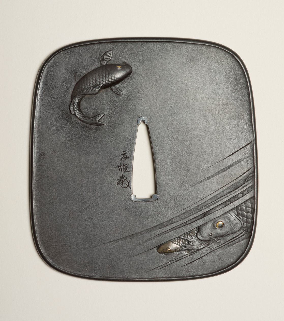 Tsuba, 1800-tallet (jern) av Kano Natsuo
