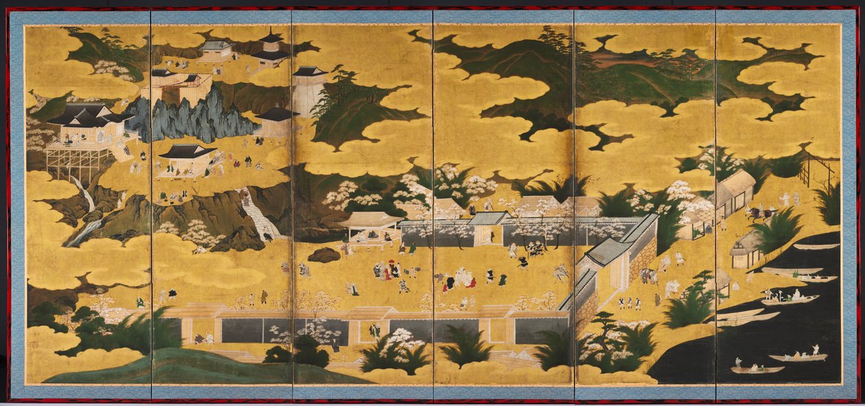 Berømt utsikt over Omi, 1660-90-tallet. av Kano Ein