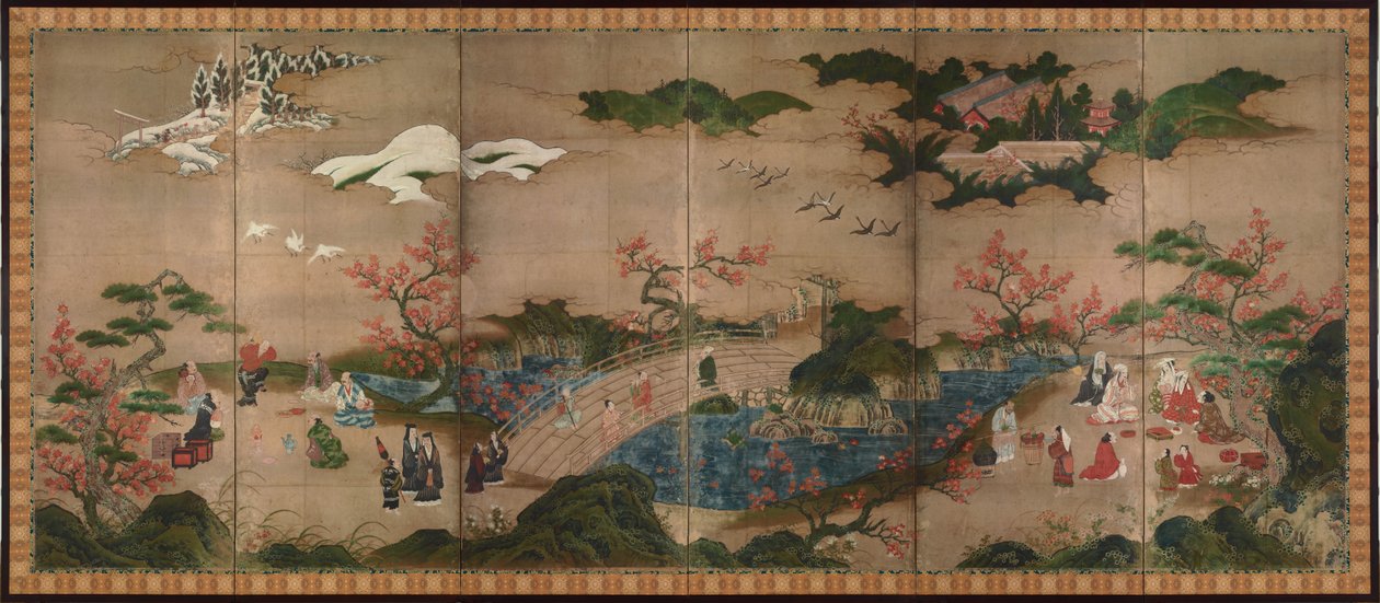 Maple seere. En seksdelt foldeskjerm, 1500-tallet av Kano Hideyori