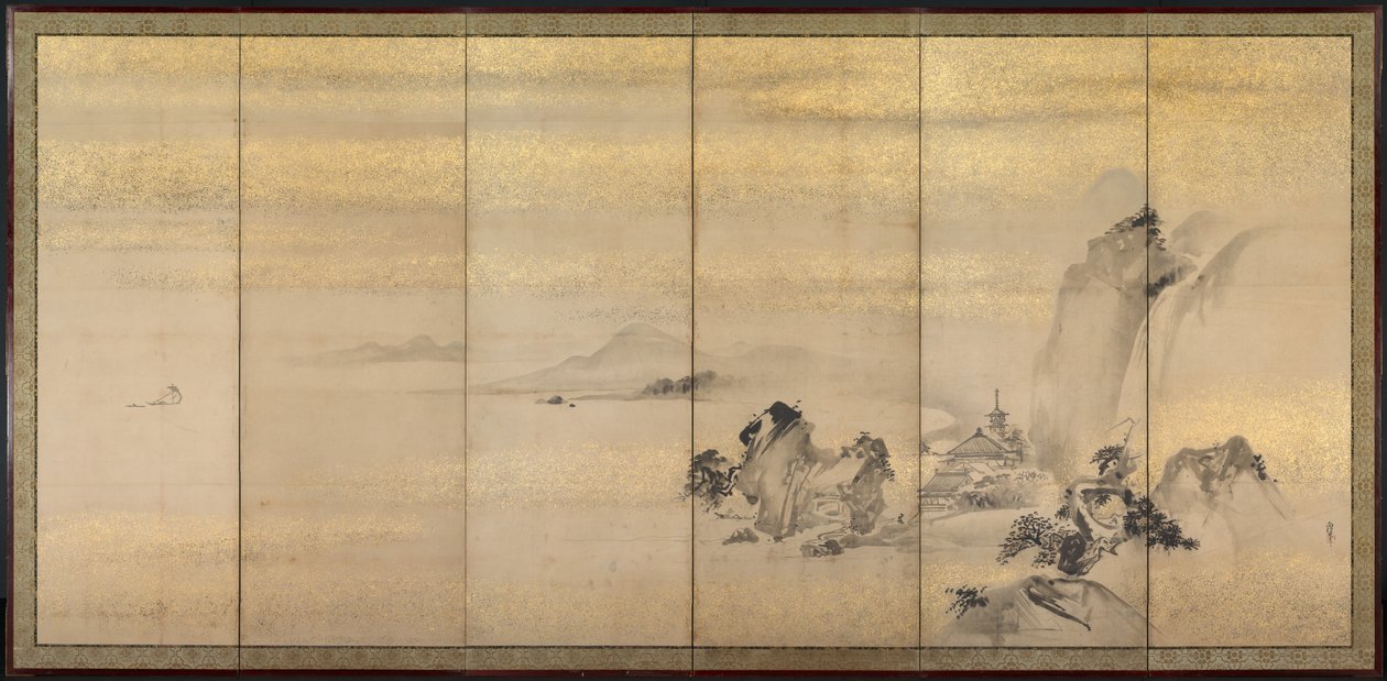 Sommer- og vinterlandskap, 1600-tallet. av Kano Naonobu