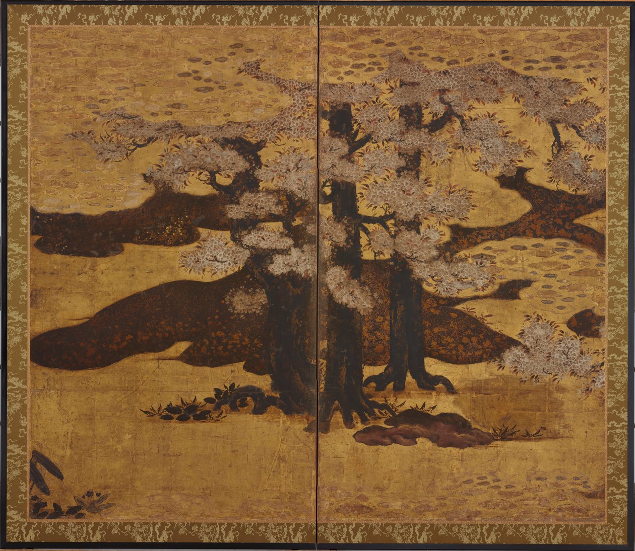 Blomstrende kirsebærtrær, Edo-perioden, ca.1580-1635. av Kano Sanraku