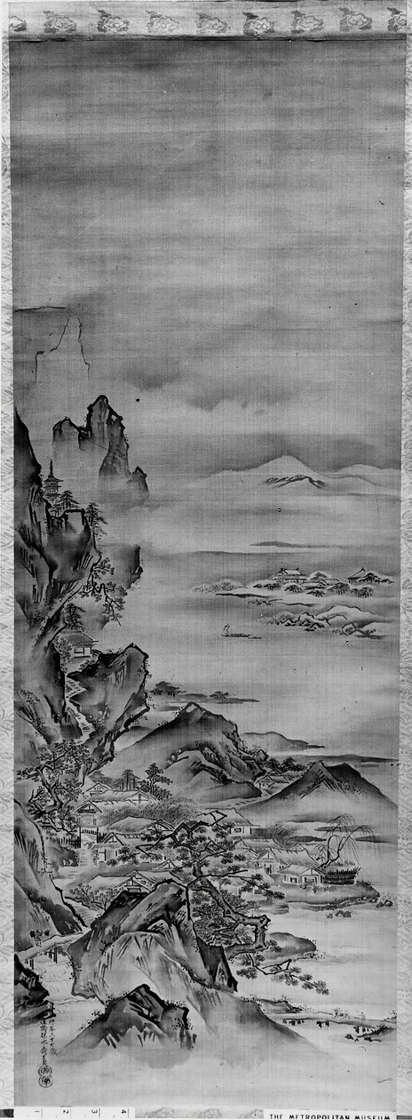 Utsikt over fjellet Horai, 1800-tallet. av Kano Tansui
