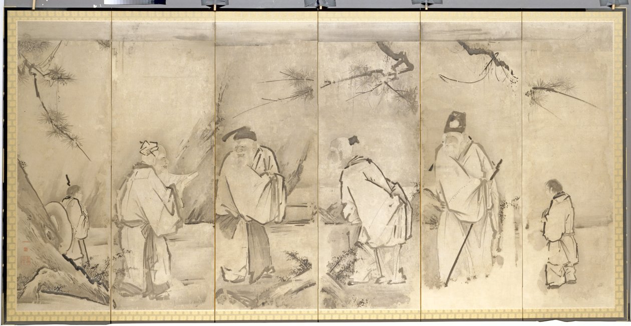 Fire eldste fra Mt. Shang, 1600-tallet. av Kanō Tan’yū