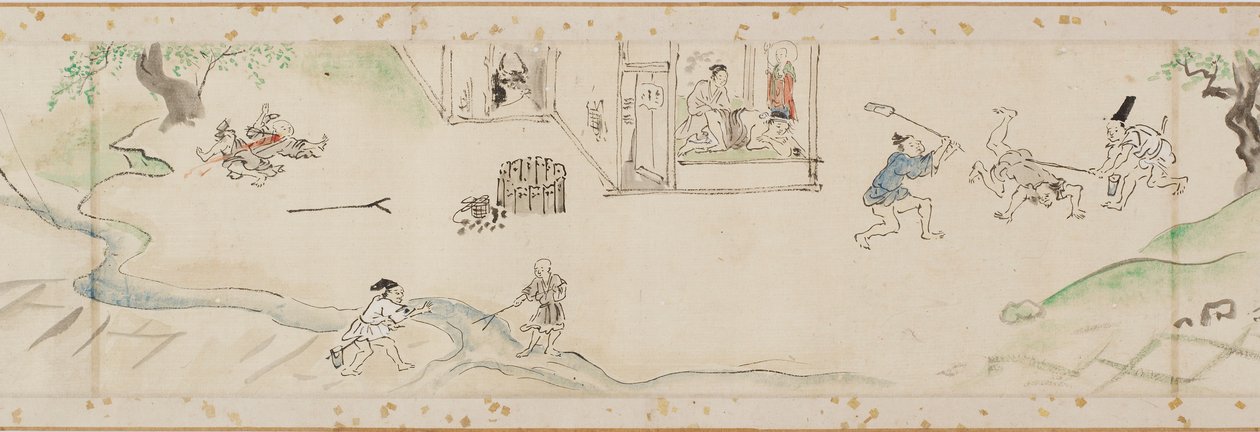 Mirakler utført av bodhisattva Jizo-kopi av en del av en håndrull, Edo-periode, 1627. av Kanō Tan’yū