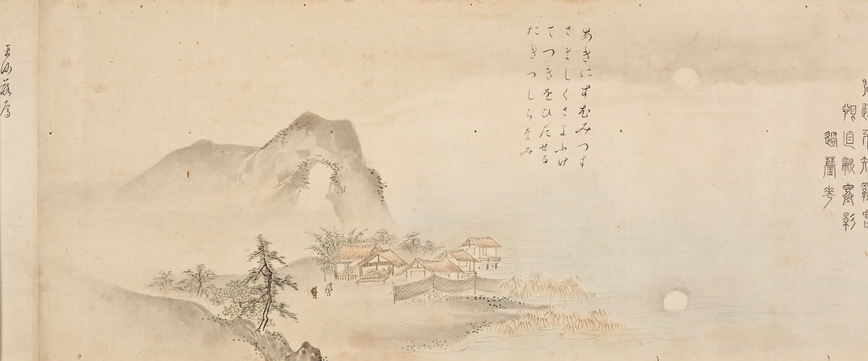Åtte utsikt over elvene Xiao og Xiang, 1675. av Kano Toun