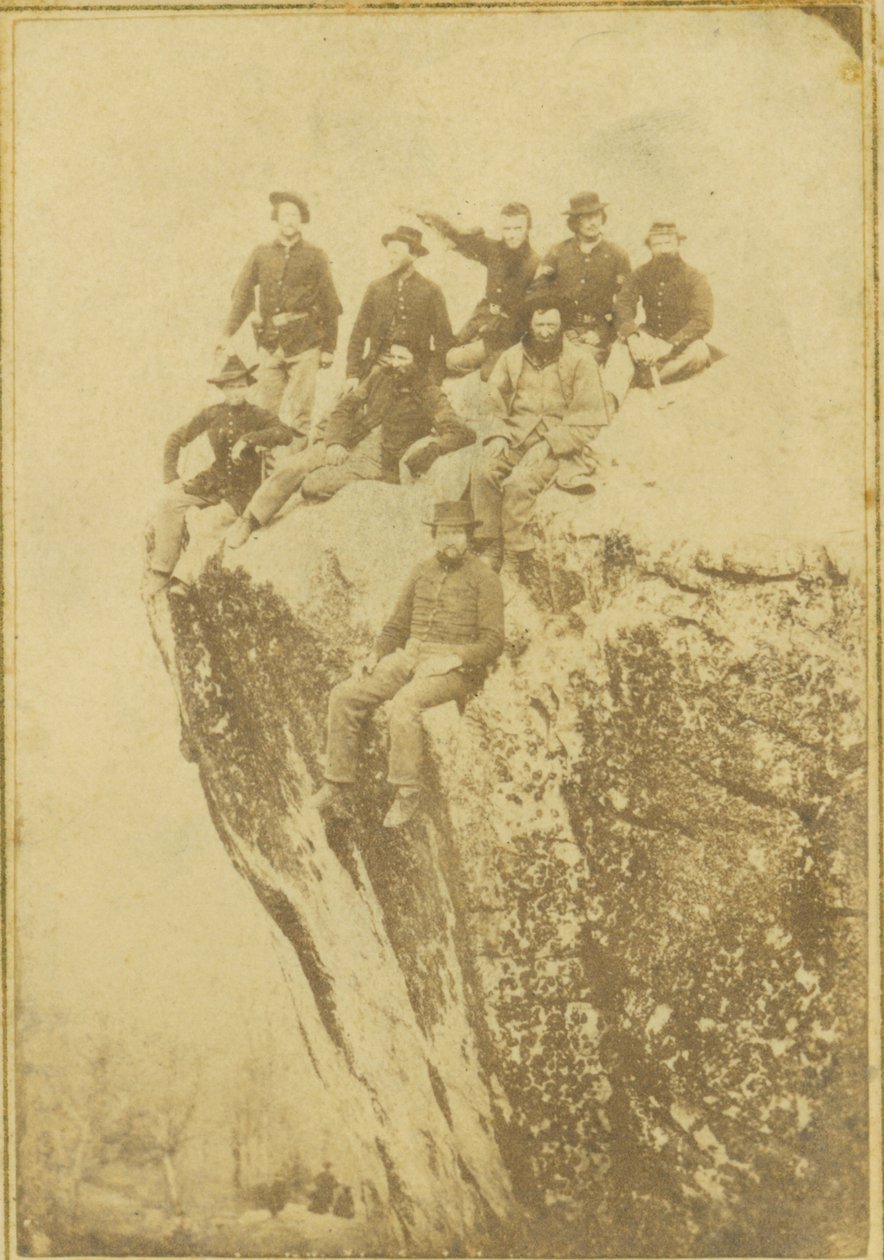 Union Soldiers sitter på en klippe på Lookout Mountain av Kansas A.C. Nichols