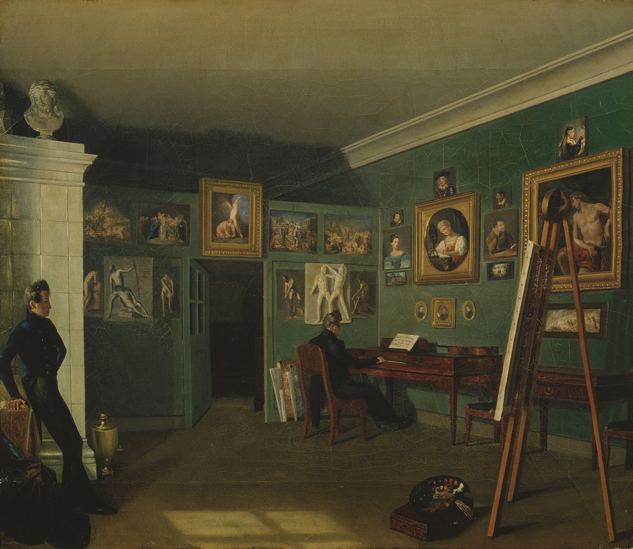 The Painters Studio, 1830 av Kapiton Selentsov
