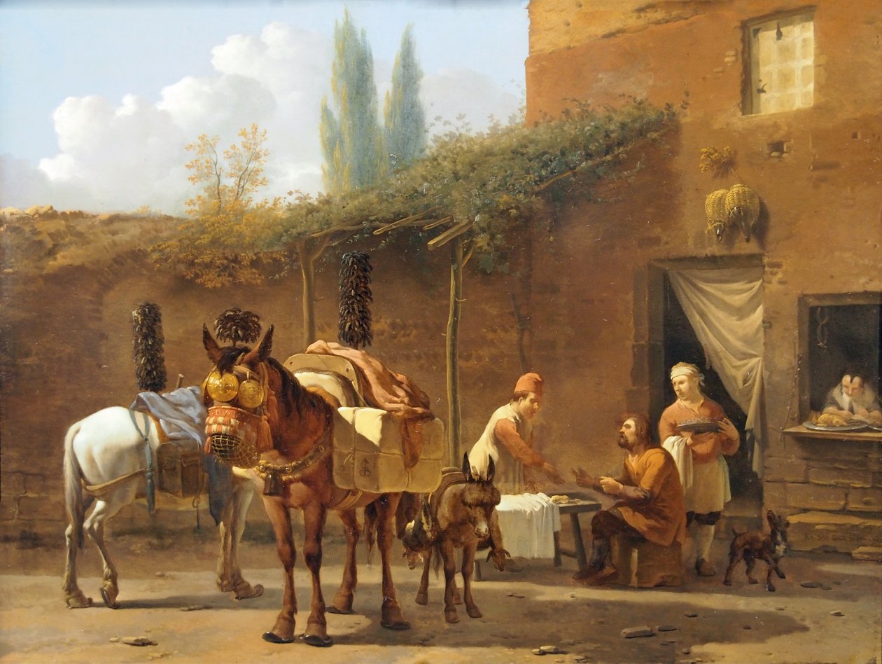 Muleteers på et vertshus av Karel Dujardin