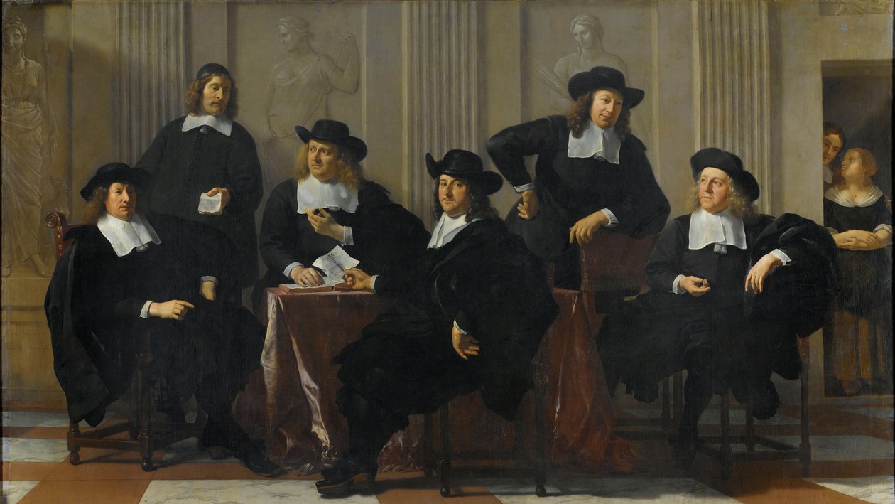 The Regents of the Spinhuis og Nieuwe Werkhuis, Amsterdam The Regents of the Spinhuis (House of Correction) og Nieuwe Werkhuis (New Workhouse) i Amsterdam, 1669 av Karel Du Jardin